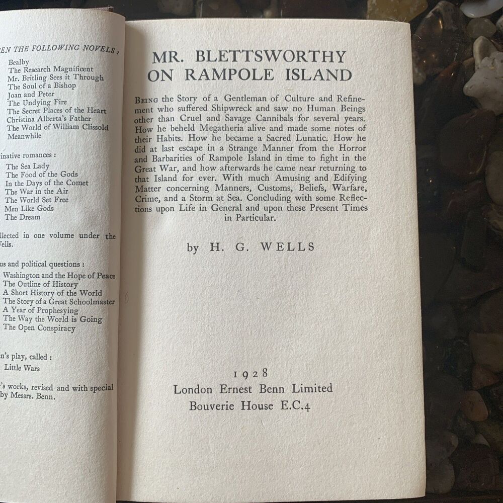 H. G. WELLS: Mr Blettsworthy on Rampole Island - 1928 London. Benn - Imperfect